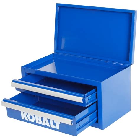 kobalt mini 10.83-in 2-drawer blue steel tool box|lowes kobalt mini tool box.